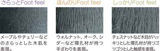 さらっとFoot feel ほんのりFoot feel  しっかりFoot feel